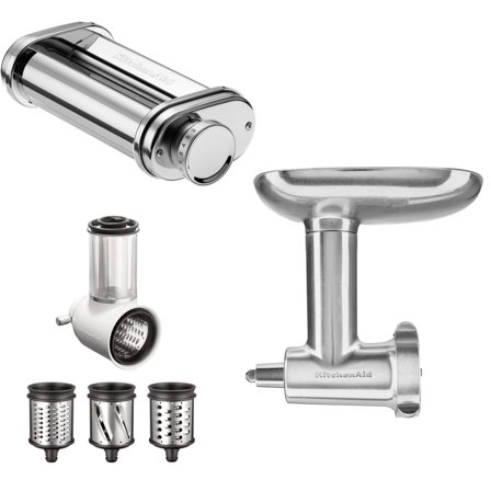 KitchenAid Tillbehörspaket till köksmaskin (köttkvarn, grönsaksskärare och lasagnetillbehör) | Köksmaskiner > Tillbehör | Bagaren och Kocken