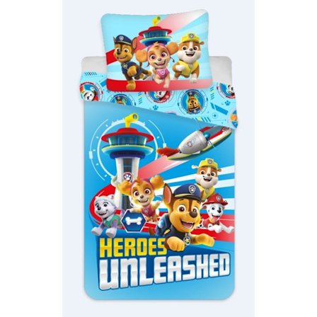 Paw Patrol Unleashed Sängöverkast 135×200 cm, 80×80 cm