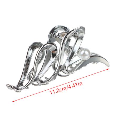 1 stk Kvinder Metal Hårklo Hule Hårclips Elegant Uregelmæssig P Silver