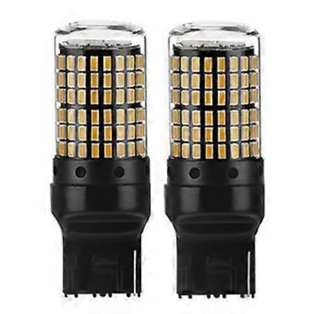 2 st Bil LED-lampor 3157 P27-7w T25 Led P27w Canbus Lampa Gul