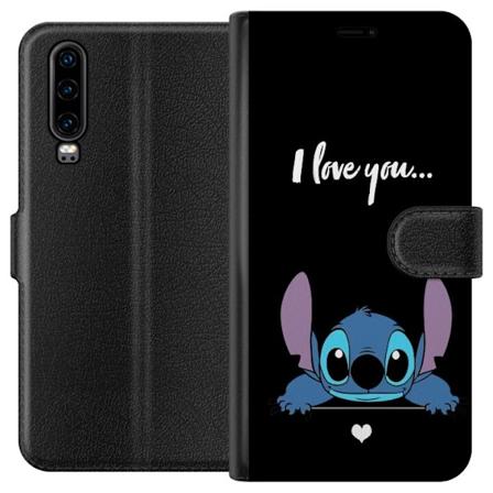 Huawei P30 Lompakkokotelo Stitch Min Rakastan Sinua