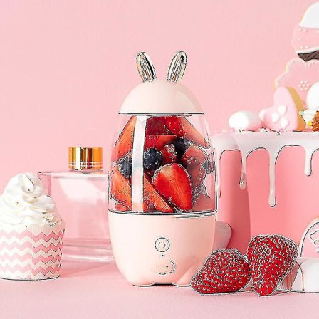 Bærbar Blender med Fire Blader, 330ml, Slitesterk Saftkopp