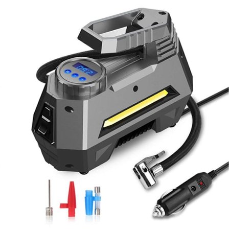 Bärbar Sladdbunden Luftkompressor Däckpump - Bil Däck Luftpump Med Digital Tryckmätare (150 Psi 12V Dc), Stark Nödficklampa
