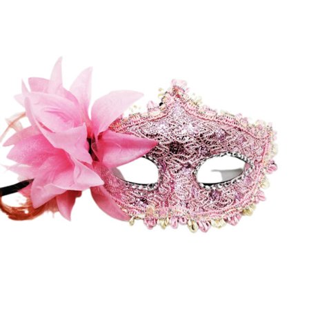 Naisten naamio, Venetsialainen naamio, Joulu, Naisten kukallinen puolimaski, Cosplay - Vaaleanpunainen