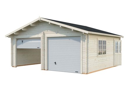 Palmako Roger Garage 29,3 m²/inv. 28,4 m², med port, obehandlad, Stugor & förråd