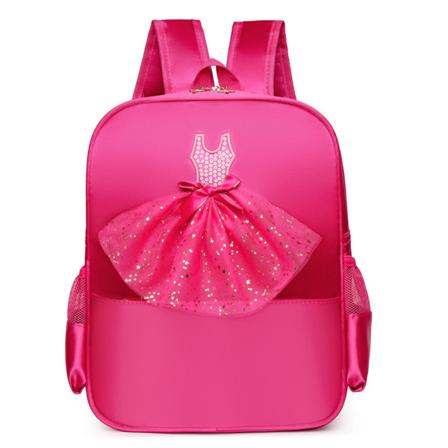 Princess Dance Bag barn Ryggsäck Kawaii Bag med stor kapacitet för flaskor Pennor A4 läroböcker rose red with dance dress