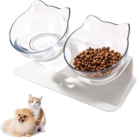 Katteskål 15° tilt matskål søl- og sklisikker KLB