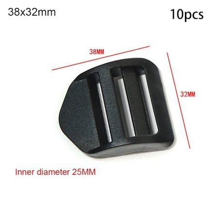 10 stk. Webbing strop Spænde Justerbar Skyder Fastener 38X32MM