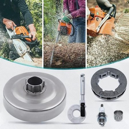 3/8 Kit til olie pumpe til tandhjulskobling for Husqvarna 268 55 51 50 motorsav med tændrør til rullen