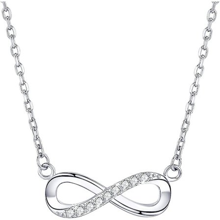 Halsband med hänge till Acsergery-kvinnor 925 Sterling Silver Love Heart Halsband Cubic Zirconia Hänge Present
