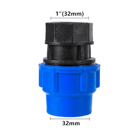 20/25/32/40/50mm PE-rør lige hurtigkobling konvertering hun-gevind 1/2" 3/4" 1" 1,2" 1,5" vanding kunstvanding montering