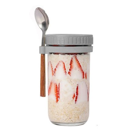 Mælk Morgenmad Glas Gradueret Krukke GRÅ 600ML 600ML