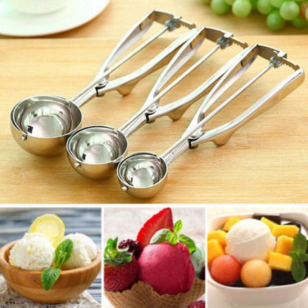 Glass Skopa Rostfritt stål Potatis Ball Spoon Scooper - high quality