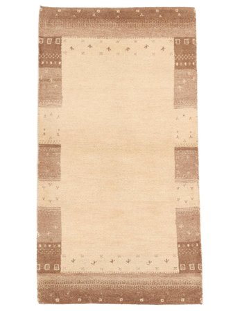 Gabbeh Indisch Fine Teppich 91X167 Beige/Braun Wolle, Indien