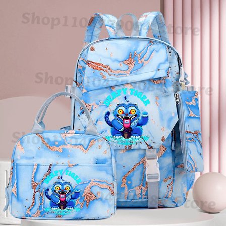 3 stk K-pop Demon Hunters Skoletaske Madpakke Pen Etui Sæt Anime Mode Printet Rygsæk Penalhus Suit Skoleartikler Gaver