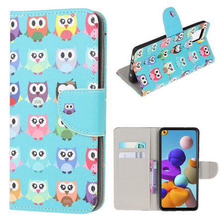 Wonderland Samsung Galaxy A22 4G flip kuoret - Söpö Pöllöt