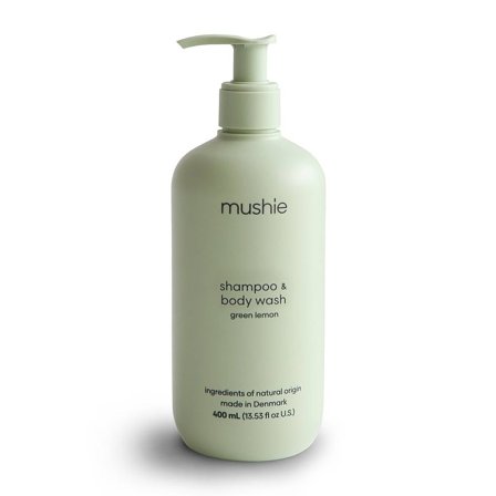 Mushie Baby Shampoo & Kropsvask Green Lemon 400 ml, Skincare, Shampoo & Vask, Babysæbe