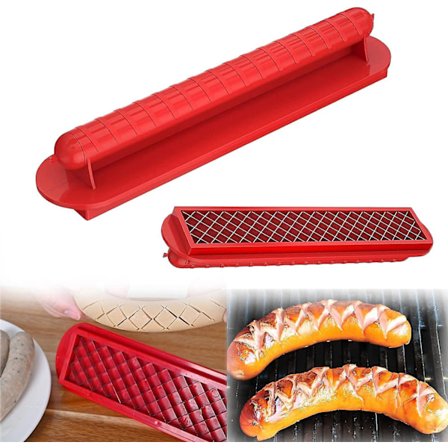 Pølse Skærer, Skinke Skærer, Multifunktionel Pølse Skærer, PP Rustfrit Stål Skinke Skærer til Skæring i Grill og Pølse