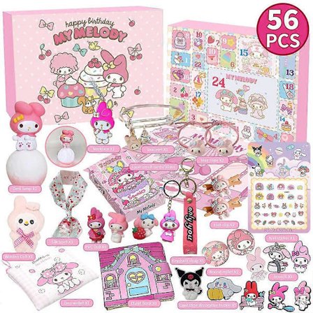 2025 Julekalender med Nedtælling Kuromi My Melody Cinnamoroll Sanrio Legetøjstilbehør Børn Piger Kalender Gave My Melody