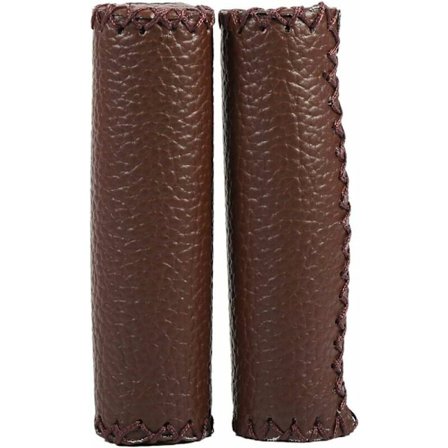 Sykkelstyrehåndtak, Vintage Lær Sykkelstyre, 1 Par, Retro Kunstlær Sykkelstyrehåndtak - Mørkebrun