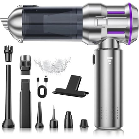 4-i-1 Trådløs Håndholdt Støvsuger – Mini Støvsuger med Selvtømming, 3 Suge nivåer for Hjem, Bil & Kjæledyr