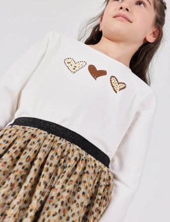 Boboli Stretch Knit T-Shirt - Cream - 110