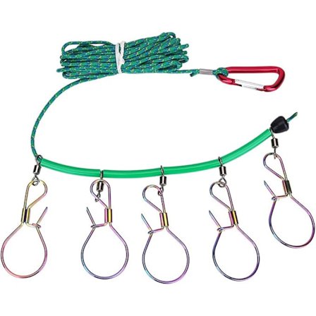 16FT Kraftig Fiskesnor i Rustfrit Stål med 5 Spænder Fiskeline Line Fiskegrej Sæt Tackle Værktøj