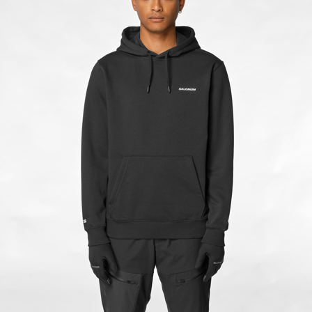 Salomon - couche intermédiaire pour homme Chest Logo Hoodie M - Deep Black - XL