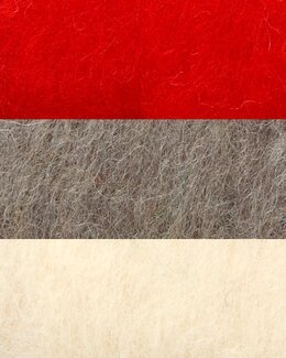 Kardierte Wolle 3-p Rot multi