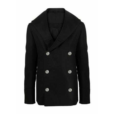 Balmain, Double-Breasted Coats Zwart, Heren, Maat:L