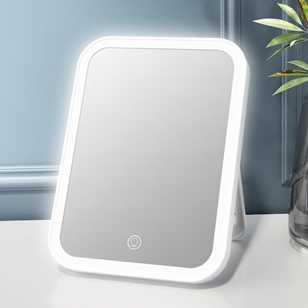 LED Makeup Spejl Touch Screen 3 Lys Bærbar Stående Forfængelighed Spejl 5X Forstørrende Kompakt Kosmetik Spejl