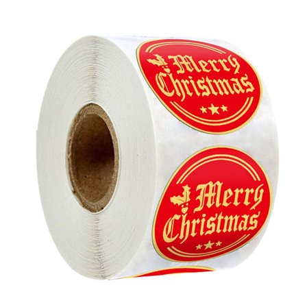 500 stk. Merry Christmas guldfolie-klistermærker