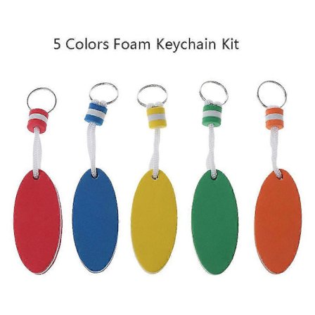 5 Fargede Skumflåter for Nøkkelringer Oval Form Nøkkelringer for Surfing Utendørs