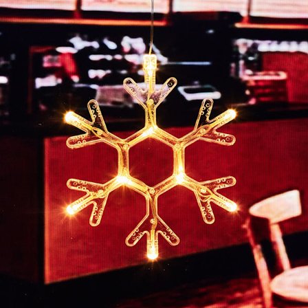 Jul sugekop lys snemand juletræ snefnug hjort klokke lyskæde vindue hængende lys juledekoration