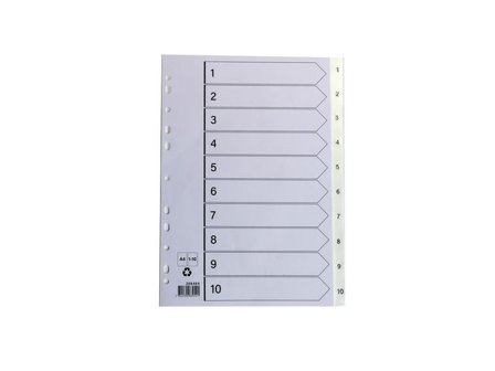 Plastregister A4 1-10 vit - Lyreco - Kontorsmaterial - Pärmar och register - Plastregister - Tryckta