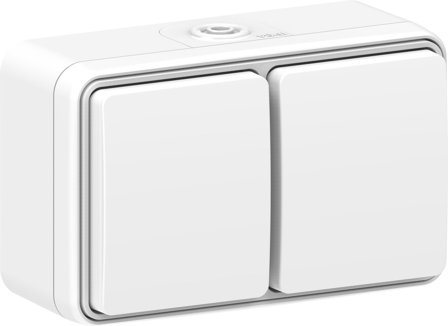 Gelia Connect 2 Home Stikkontakt utenpåliggende, jordet, kapslet 2-veis, Strømbrytere & vegguttak