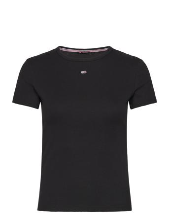Tjw Slim Essential Rib Ss Ext Black Tommy Jeans