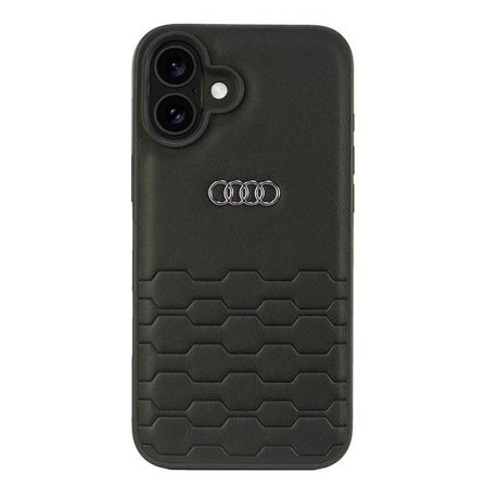 Audi syntetisk læder iPhone 16 Plus 6,7" sort/sort hardcase AU-TPUPCIP16M-GT/D2-BK