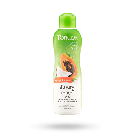 Tropiclean - Tropiclean Papaya & Coconut Luxury Sjampo & Balsam 2in1 355 ml - Børster & Kammer, Sjampo & Balsam, Hårbånd & Hårstrikk på Doggie.no - 