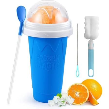 Slush-maskin, Rask Frysing av Smoothies Kylkopp Dobbeltlags Klemmekkopp Hjemmelaget Milkshake Glassmaskin for Barn og Familie