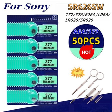 Originale til SONY AG4 377 knapbatterier SR626SW SR626 177 376 626A LR66 LR626 cellemønt alkalisk batteri til urlegetøj Ur