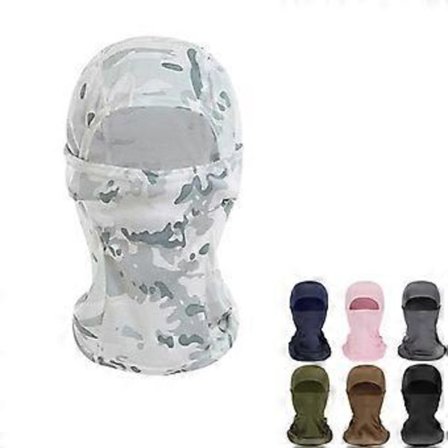 Motorcykelhjälmhuva, cykelbalaklava, tunn, slitstark, högkvalitativ åkmask (snökamouflage).