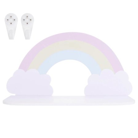 1 stk. Vegghengt anheng i nordisk stil med fargede skyer designet som hylle