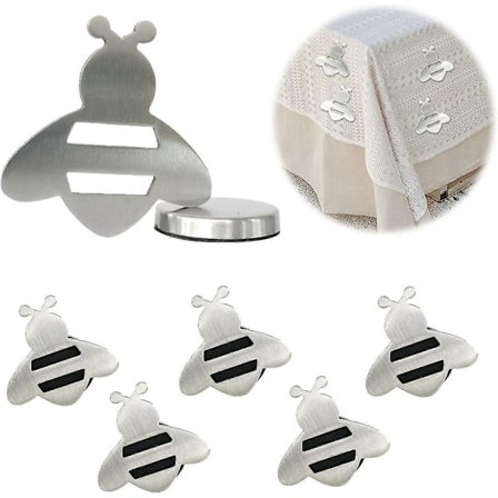 8 stk. Magnetiske dugvægte til udendørs brug, bi-formede udendørs dugvægte, ekstra kraftige magneter til duge - God