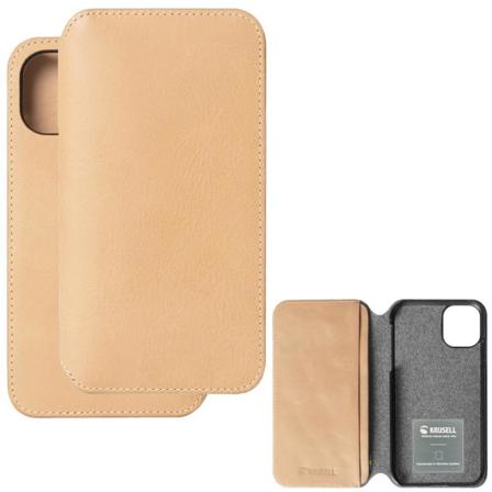 Krusell Sunne Wallet Case Iphone 11 Pro Nude Äkta Läder Beige