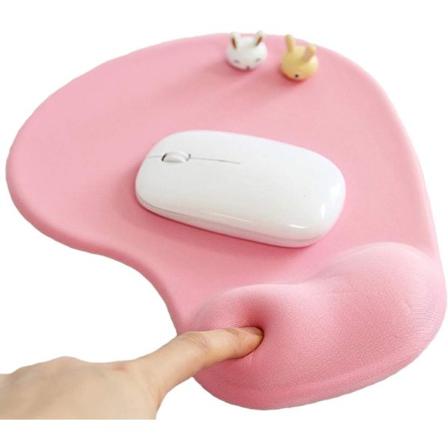 Musematte med gel håndleddsstøtte - Design Gamepad Matte Gummibase for Bærbar Datamaskin - Silikong Sklisikker Spesialteksturert Overflate (Rosa)