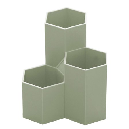 Sminkborsthållare i plast för skrivbord, rund