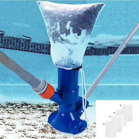 Manuell pool dammsugare - Jet pool rengörare med 4 ytnät och 5-delad axel - Manuell pool dammsugare för dammar, akvarier och fontäner