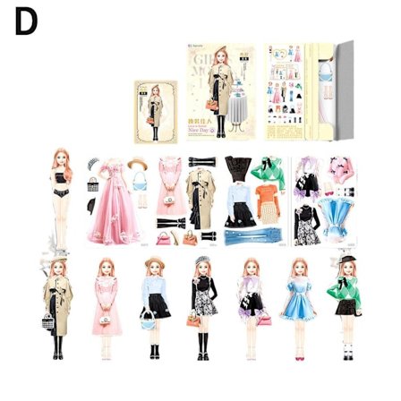 2024 Ny Magnetisk Prinsessklänning Klä Upp Papperdocka för Magnetisk Dr