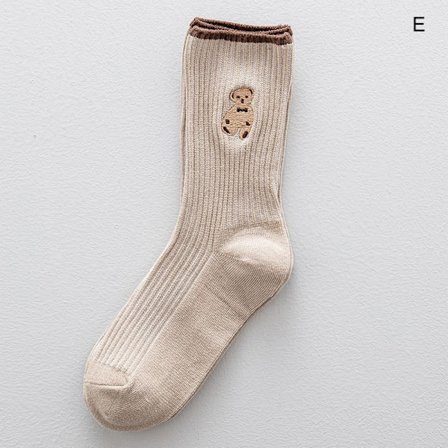 Bjørn Broderi Sokker e Morsomme Dame Sokker Ensfarget Sokk For